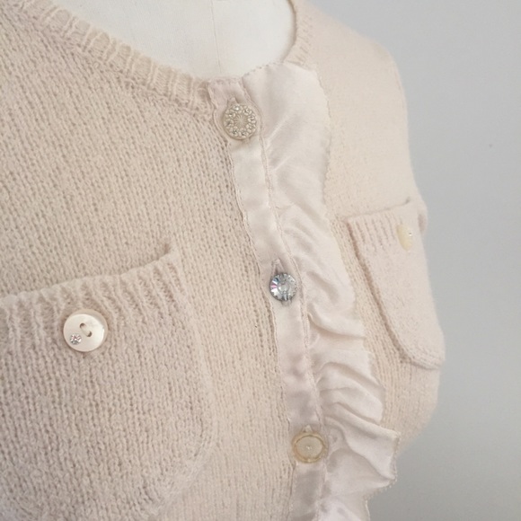 Rebecca Taylor Wool Blend Ruffle Cardigan, Sz S - Picture 3 of 8